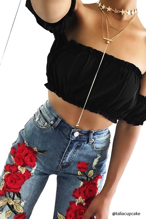 Off-the-shoulder Crop Top