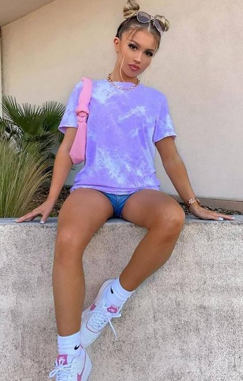 Lilac Tie Dye Oversized T-shirt - Veda