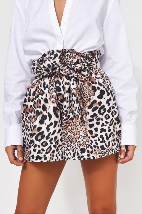 Leopard Print Tie Waist Shorts