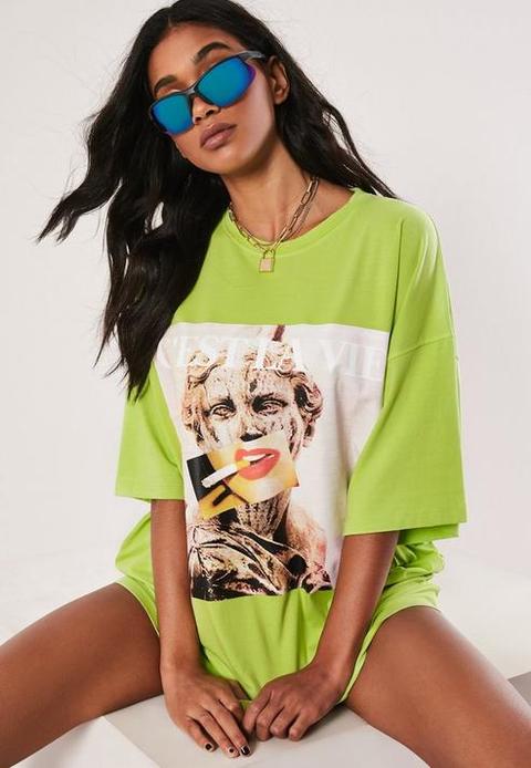 oversized neon green shirt