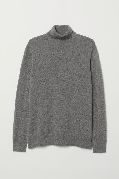 H & M - Pullover Collo Alto Cashmere - Grigio