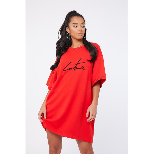 red t shirt dress