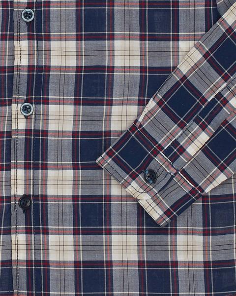 Camicia A Quadri Button Down