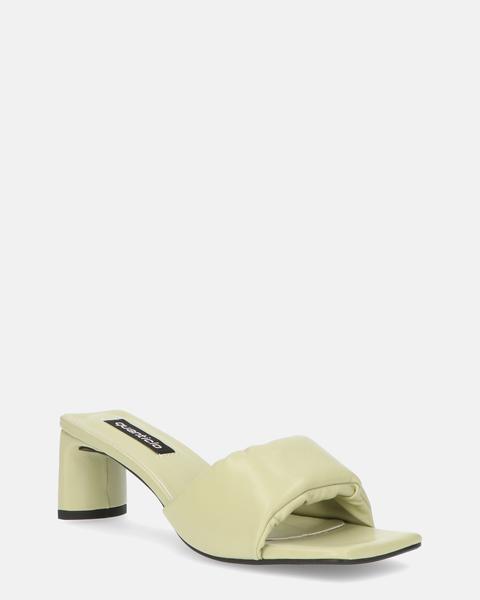 Krise - Heeled Sandal In Light Green Leather