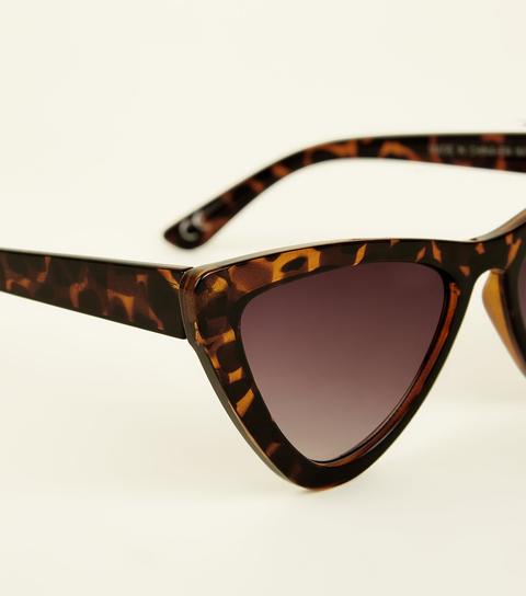 Dark Brown Tortoiseshell Print Cat Eye Sunglasses New Look