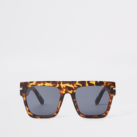 Brown Leopard Smoke Lens Visor Sunglasses