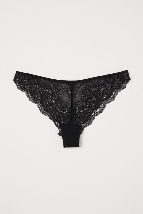 Braga Brazilian De Encaje - Negro