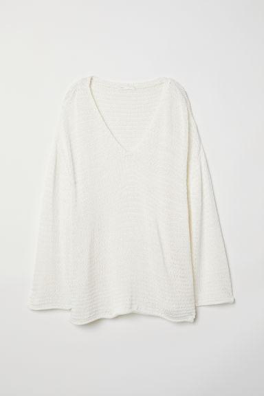 H & M - Pullover A Punto Largo - Bianco
