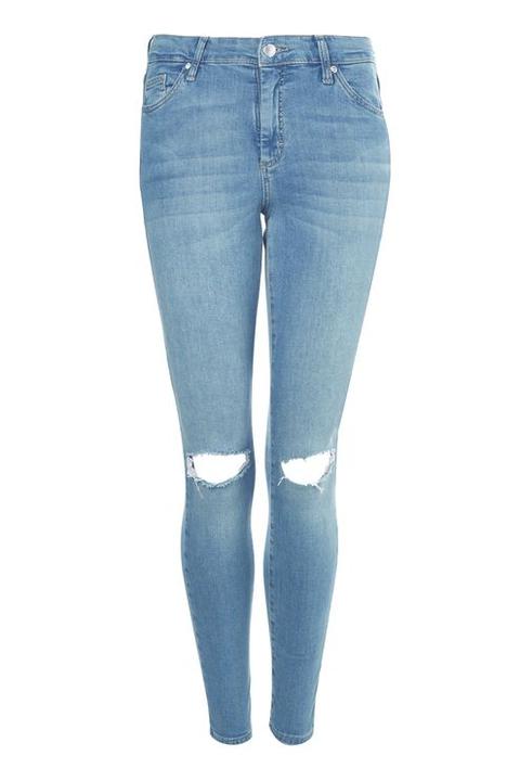 Moto Blue Ripped Leigh Jeans