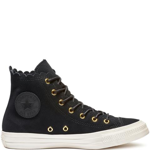 Converse Chuck Taylor All Star Frilly Thrills High Top White, Gold