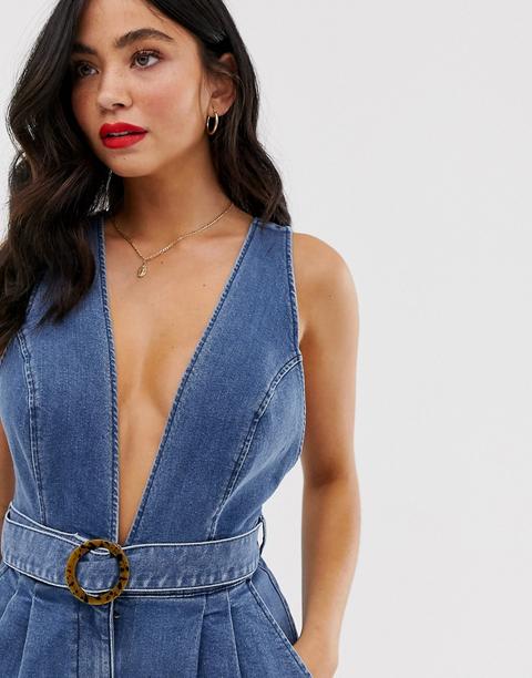 Plunge neck hot sale playsuit