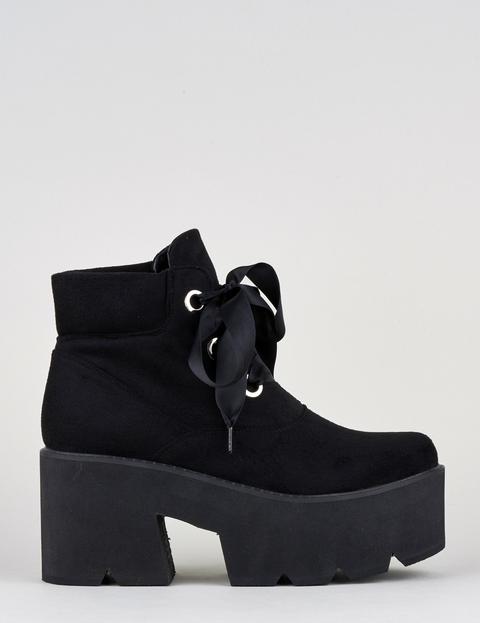 black suede platform boots