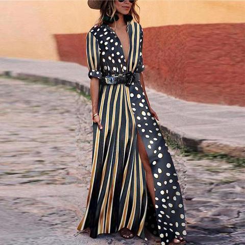 Abito Maxi Stripes&pois