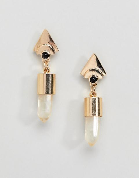 Pendientes Largos Con Flecha Y Esquirla De Cristal De Asos