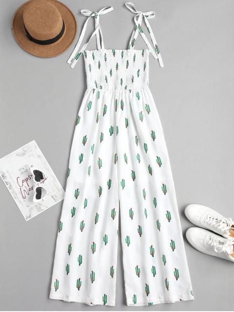 Cactus Graphic Maxi Slip Jumpsuit