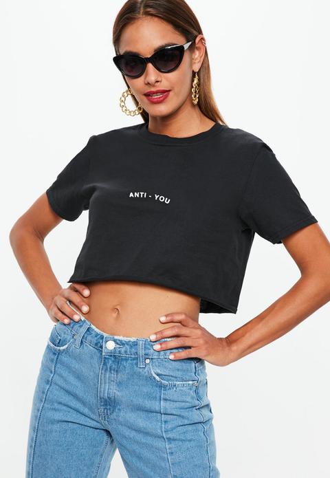 Crop Top Anti-you En Negro