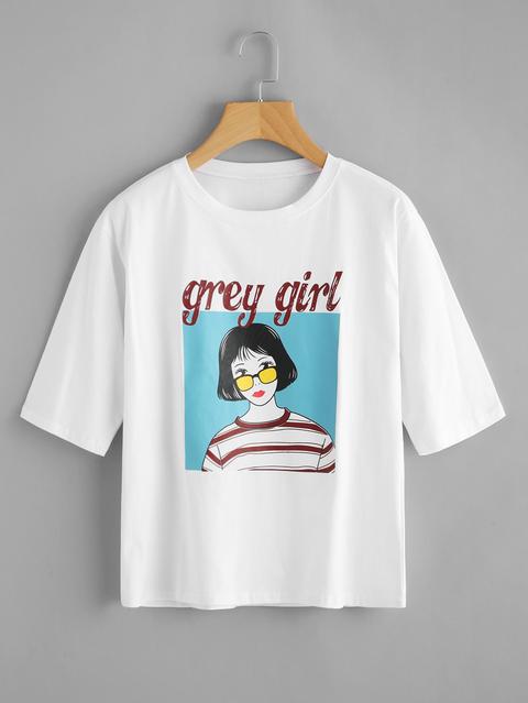 T-shirt Da Stampa Ragazza