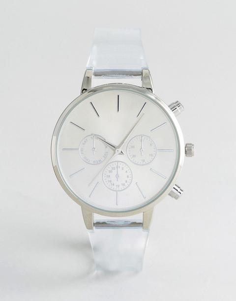 New Look - Orologio Sportivo Trasparente - Bianco