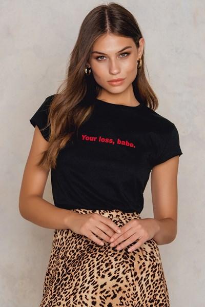 Na-kd Your Loss Babe Tee - Black