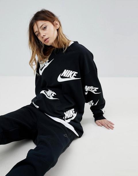 Nike Sweatshirt In All Over Futura Print