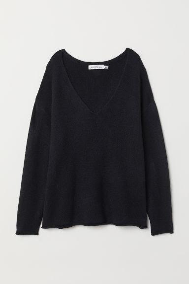 H & M - Pullover Con Scollo A V - Nero