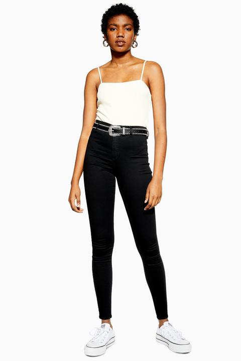 Womens Black Belt Loop Joni Skinny Jeans - Black, Black