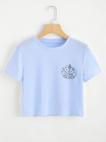 Camiseta Corta Con Estampado De Dibujo