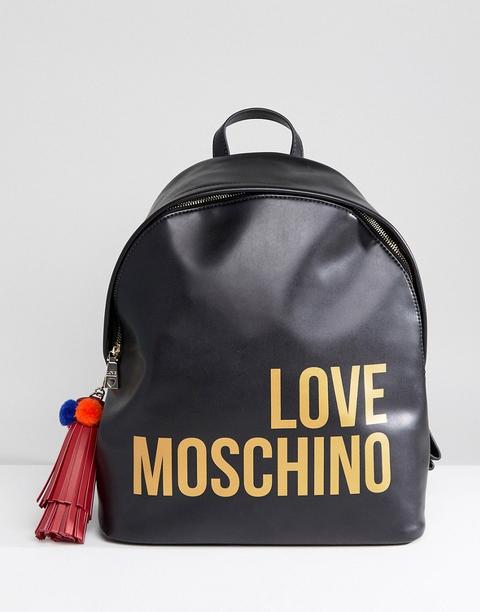 Mochila Con Logo Y Borlas De Love Moschino