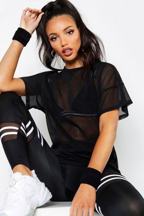 Fit Oversized Mesh Workout Tee