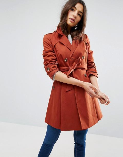 Asos - Trench A Pieghe - Rosso