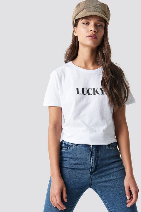 Na-kd Lucky Print Tee - White