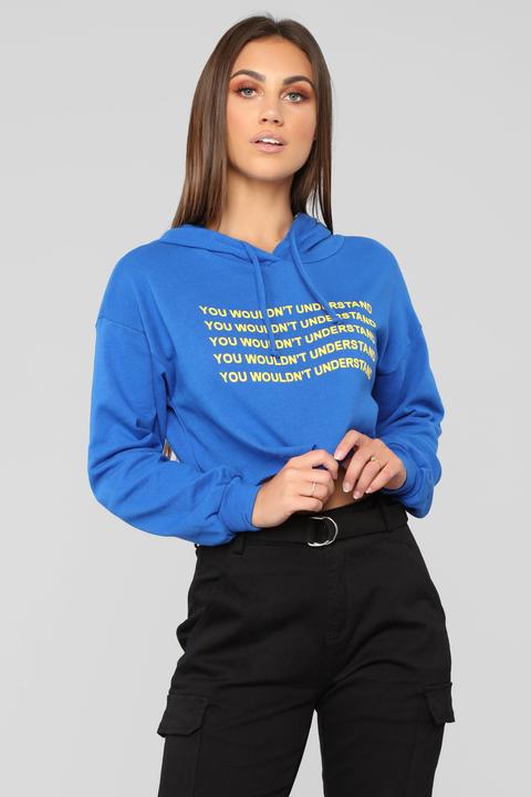 You Wouldn't Understand Long Sleeve Top - Royal/yellow