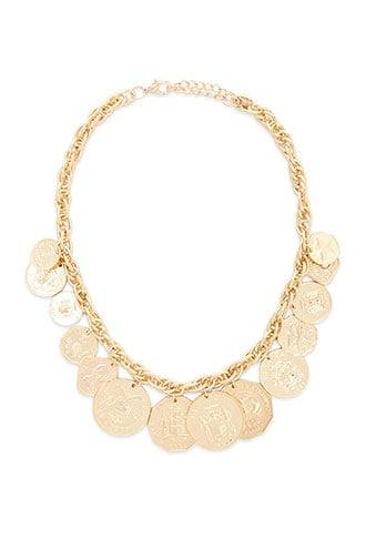 Forever 21 Statement Coin Pendant Necklace , Gold