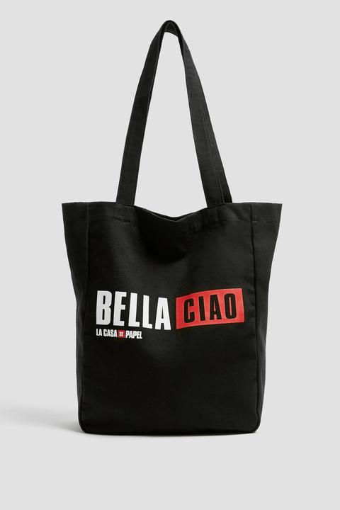 Shopper La Casa De Papel X Pull&amp;bear Negro