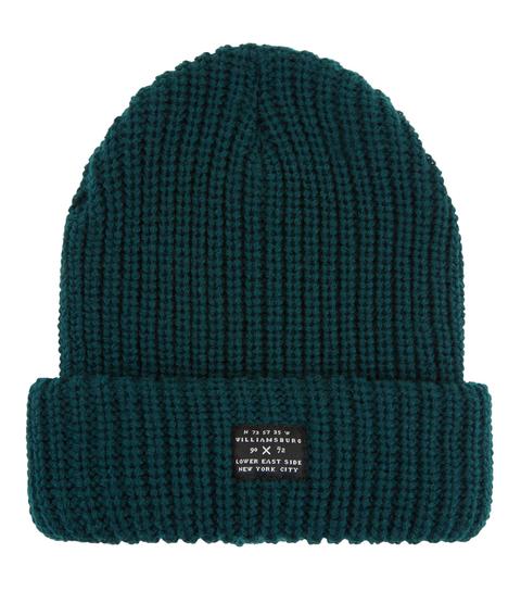 Dark Green Ribbed Beanie Hat