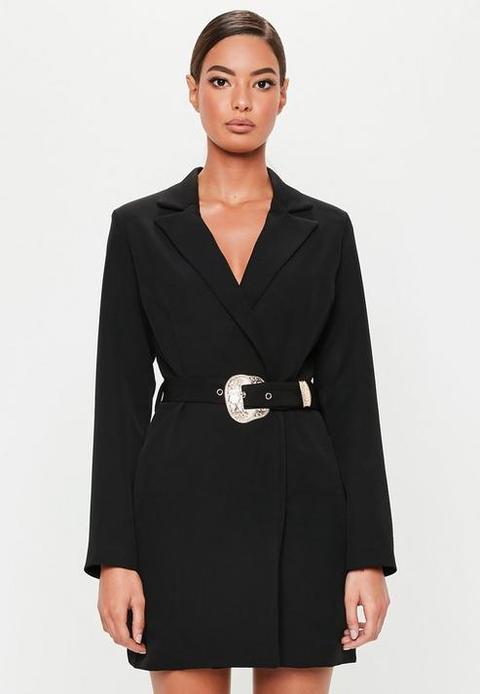 missguided belted blazer dress