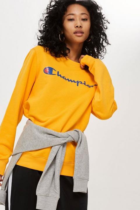 Womens Logo Crew Neck Jumper By Champion - Yellow, Yellow