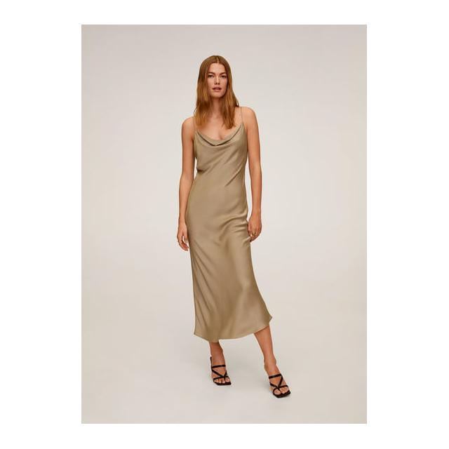 Mango draped neckline dress Clearance