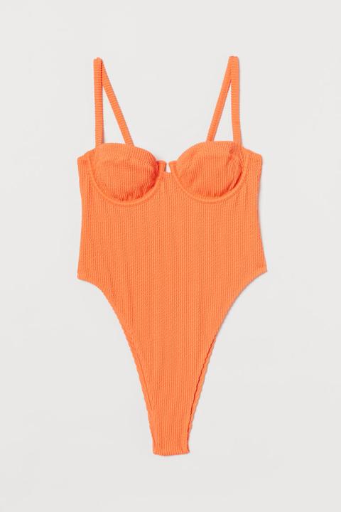 Traje De Baño Con Aros - Naranja