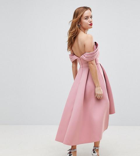 Asos Petite - Vestito Midi Da Cerimonia Con Scollo Bardot