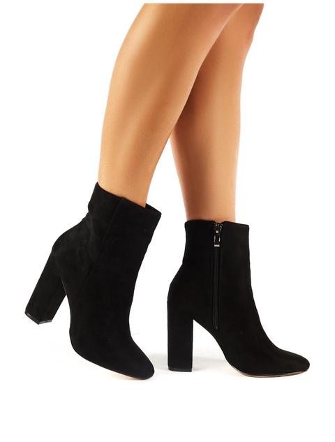 Presley Ankle Boots In Black Faux Suede