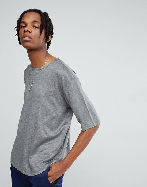 Mennace - T-shirt Oversize Grigio Scamosciato - Grigio