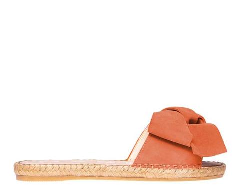 Flat Sandals With Bow - Hamptons - Mandarin