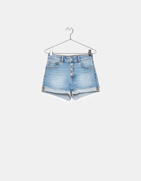 Short Denim Con Botones