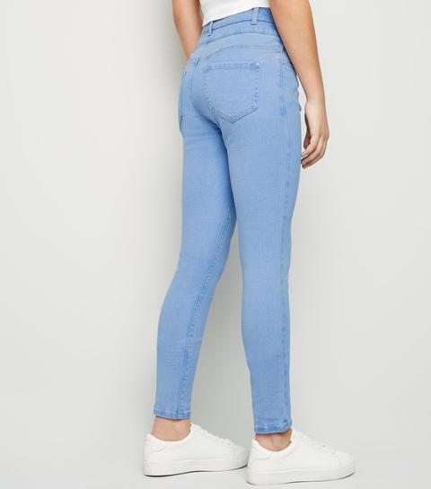 Girls Pale Blue High Waist Skinny Jeans New Look