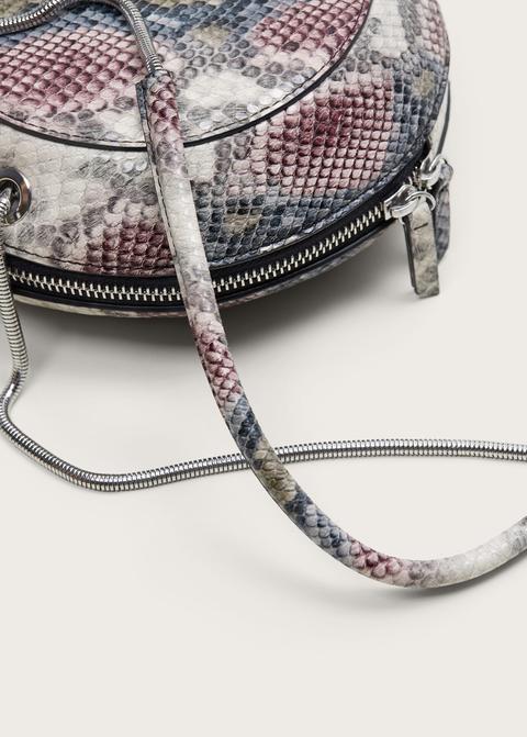 mango snakeskin effect bag