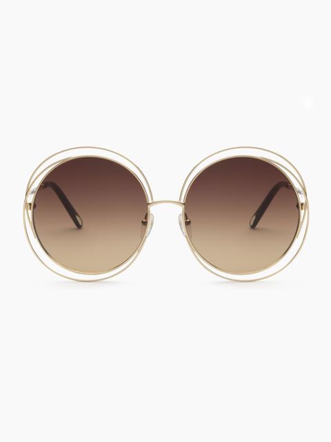 Chloé Carlina Sunglasses Women's Rose Gold/brown Transpare Size Onesize German Silver, Plastic