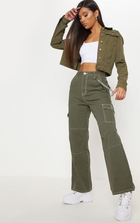 cargo trousers contrast stitch