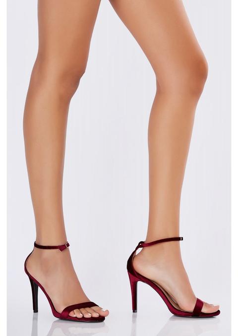 Velveteen Ankle Strap Pumps