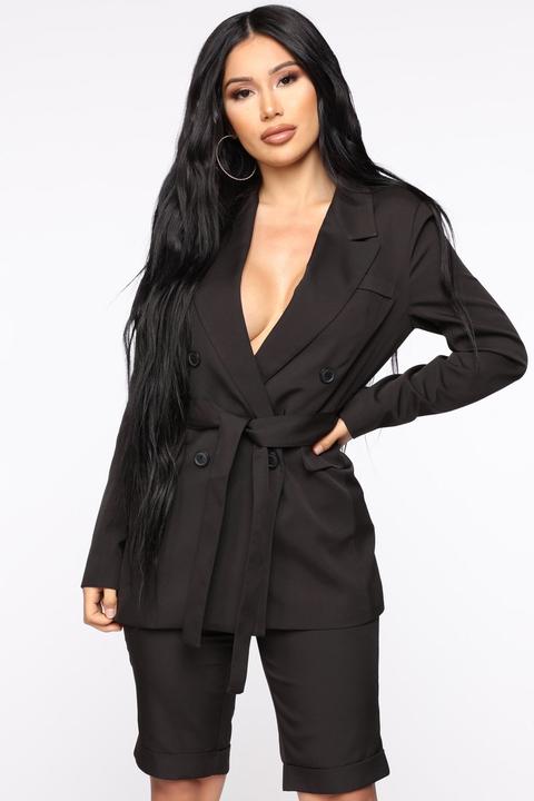 Slightly Proper Blazer Set - Black